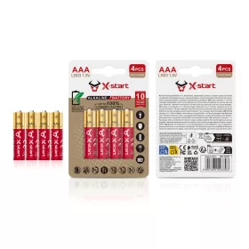   X-start DC-02 AAA 1.5V Alkáli elem – LR03 tartós mikroceruza elem, 10 éves élettartammal (4 db)