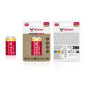   X-start DC-06 9V Alkáli elem – 6LR61 tartós alkáli akkumulátor, megbízható energiaforrás
