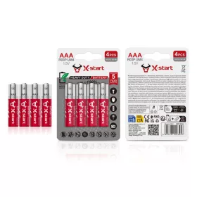   X-start DC-08 AAA 1.5V Heavy Duty elem – R03P UM4 tartós mikroceruza elem (4 db)