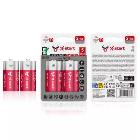   X-start DC-09 D típusú 1.5V Heavy Duty elem – R20P UM1 nagy kapacitású tartós elem (2 db)