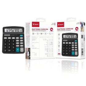   X-start JD015 asztali elektronikus számológép – 12 jegyű kijelző, napelemes és elemes energiaellátás
