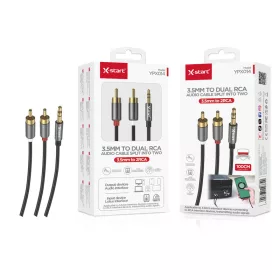   X-Start 3.5mm Jack – 2x RCA Audio Kábel – AUX → RCA Sztereó Átalakító, 1m