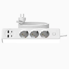   JORTAN hosszabbító 3 aljzattal, 2 USB és 2 USB-C porttal, LED jelzőfénnyel, 2 m kábel