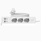 JORTAN hosszabbító 3 aljzattal, 2 USB és 2 USB-C porttal, LED jelzőfénnyel, 2 m kábel