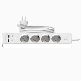   JORTAN hosszabbító 4 aljzattal, 2 USB és 2 USB-C porttal, LED jelzőfénnyel, 2 m kábel