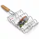 BBQ grill kolbász sütő 51×27×17×5,5 cm – rozsdamentes húsrács fa nyéllel