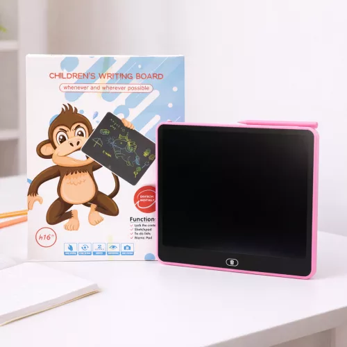 16 colos LCD rajztábla gyerekeknek és felnőtteknek – digitális jegyzetelő és rajzolótábla – 4 RÓZSASZÍN