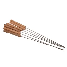   Grill nyárs készlet fa markolattal – rozsdamentes BBQ nyárs szett 35 cm (6 db)