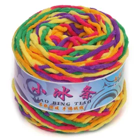    Vastag zsenilia kötőfonal - sárga, mustársárga, zöld, lila, ciklámen 190 g