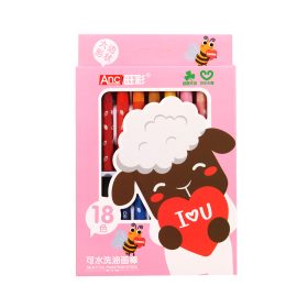   18 színes akvarell zsírkréta - rózsaszín, vagy világoskék dobozban