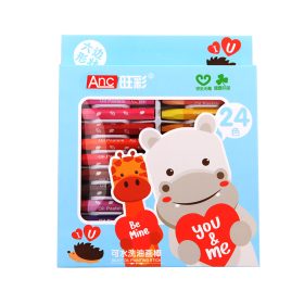   24 színes akvarell zsírkréta - rózsaszín, vagy világoskék dobozban