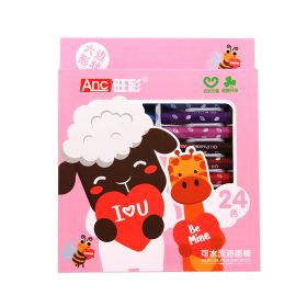   24 színes akvarell zsírkréta - rózsaszín, vagy világoskék dobozban