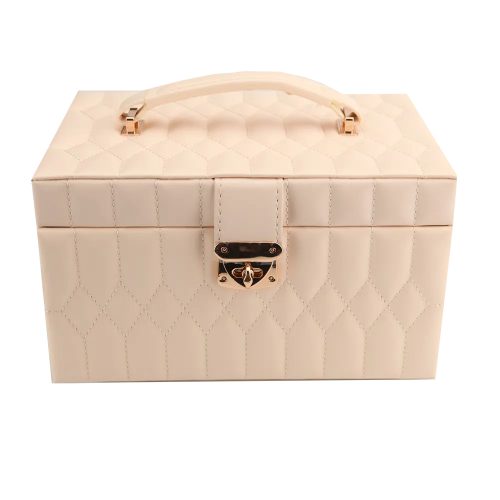 Ékszertartó doboz magas bézs színű