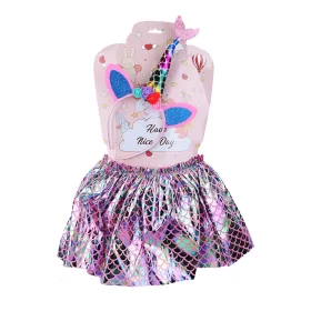   Unikornis-sellő kombi szoknya (24 cm) meg unikornis hajpánt