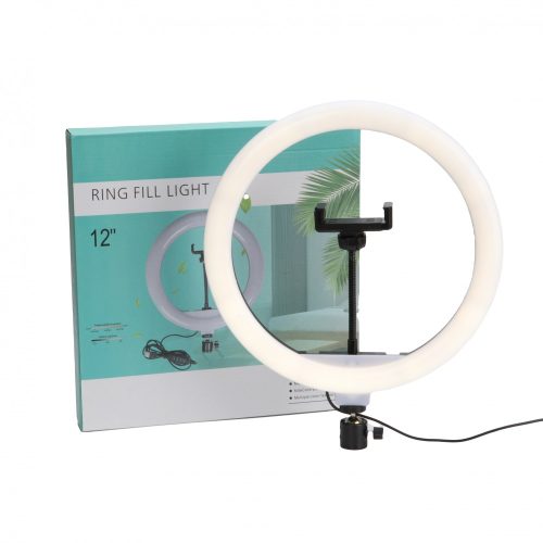 Selfie LED lámpa, fényerő szabályzóval, 3 színhőmérséklet 30 cm
