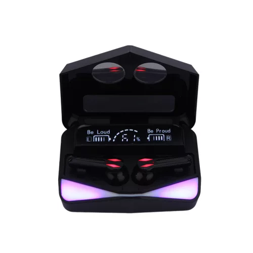 DAMAX M28 headset wireless 5.3 - LED-es kijelzővel - fekete