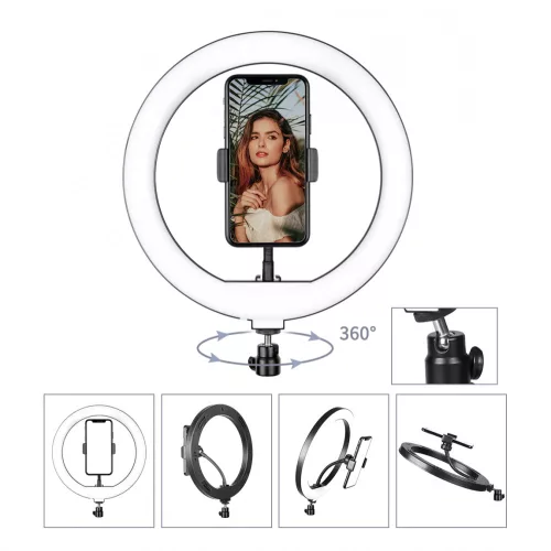 RGB Selfie LED Lámpa Színes, állítható fényerő és színhőmérséklet 33 cm