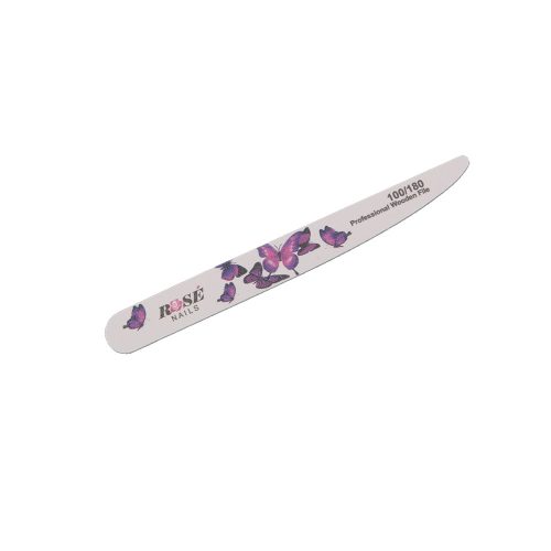 Rosé Nails egyenes körömreszelő 100/180 - lila lepkés