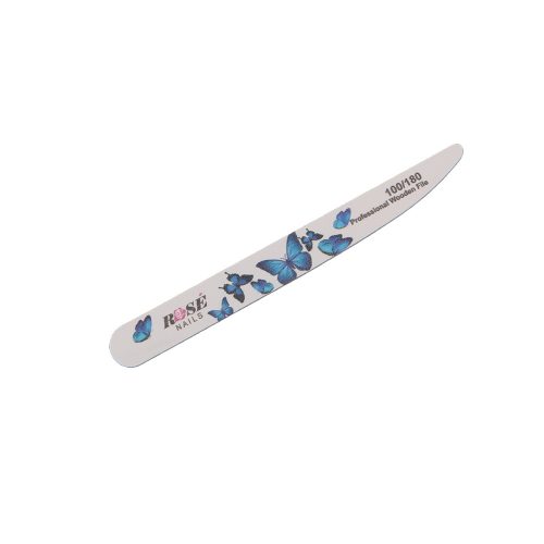 Rosé Nails egyenes körömreszelő 100/180 - kék lepkés