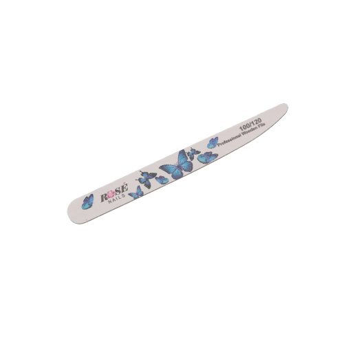 Rosé Nails egyenes körömreszelő 100/120 - kék lepkés