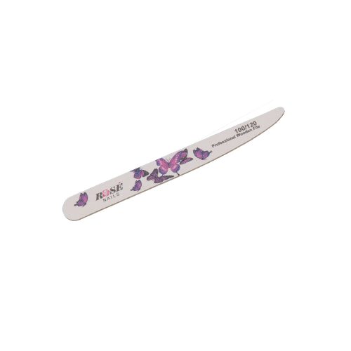 Rosé Nails egyenes körömreszelő 100/120 - lila lepkés
