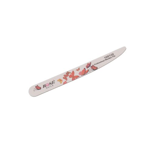 Rosé Nails egyenes körömreszelő 100/120 - narancssárga lepkés