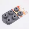 Szilikon mini kuglóf sütőforma – 6 részes rugalmas sütőforma otthoni sütéshez – 3