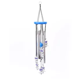 Szélcsengő ezüst bagoly 70 cm
