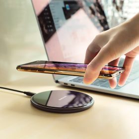   BOROFONE BQ3 Vezeték nélküli töltő Kör alakú 10W, QI támogatás - Fekete