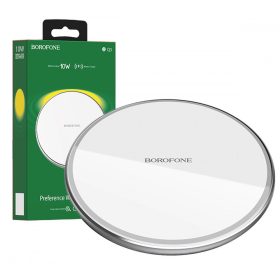   BOROFONE BQ3 Vezeték nélküli töltő Kör alakú 10W, QI támogatás - Fehér