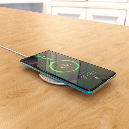 BOROFONE BQ3 Vezeték nélküli töltő Kör alakú 10W, QI támogatás - Fehér