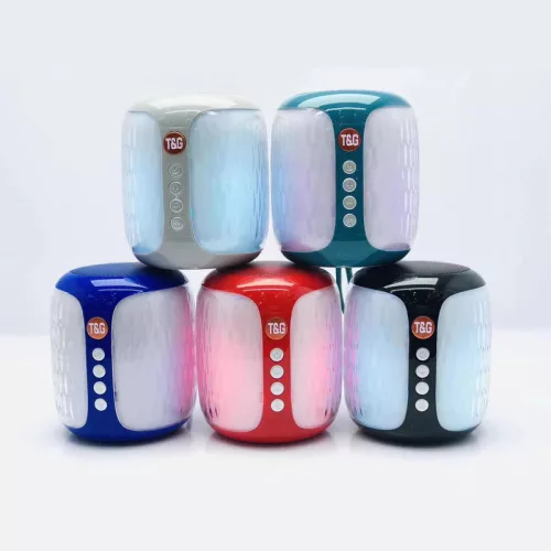 Hordozható Bluetooth hangszóró, Színes LEDS Világít TG611 - Piros