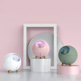   Planet Cat Párásító – 220 ml rózsaszín aromaterápiás  párásító LED világítással
