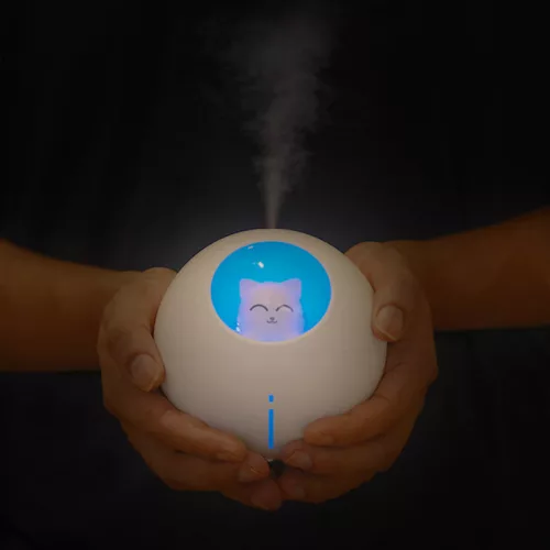Planet Cat Párásító – 220 ml zöld aromaterápiás párásító LED világítással