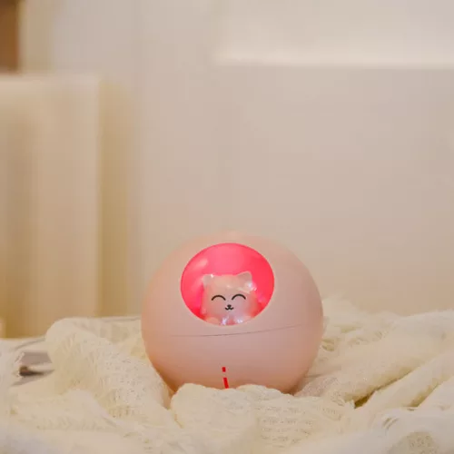 Planet Cat Párásító – 220 ml zöld aromaterápiás párásító LED világítással