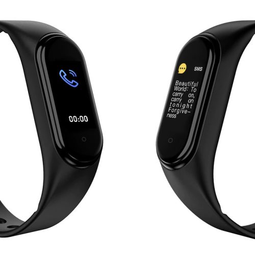 Sport vízálló okoskarkötő pulzus és vérnyomás mérővel - Fekete