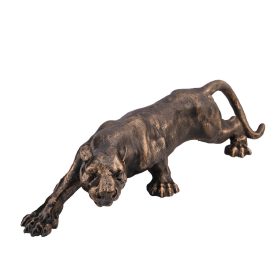 Párduc szobor 40 cm hosszú, vas