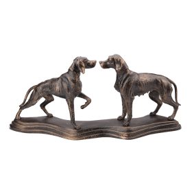 Két kutyus puszilkózik - öntöttvas szobor - 19 cm