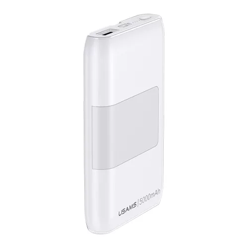 USAMS PB36 Mini Power Bank Asztali tartó és kábel 5000mAh - Fehér