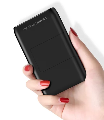 USAMS PB36 Mini Power Bank Asztali tartó és kábel 5000mAh - Fehér