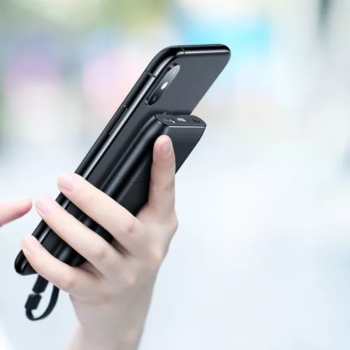 USAMS PB36 Mini Power Bank Asztali tartó és kábel 5000mAh - Fehér