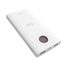   BOROFONE BT16 Power bank vezeték nélküli töltéssel 5W 10000mAh, vezeték nélküli + 2db 2A USB kimenettel,  LED kijelző - Fekete