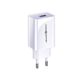   USAMS T22 Gyorstöltő, Utazó töltő, 18W USB QC3.0 - Fehér 