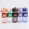 680 ml-es sport kulacs szívószállal és mérőskálával – BPA-mentes ivópalack, kék