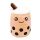 Plüss bubble tea figura – barna, 30 cm, nagy puha játék mosolygó arccal