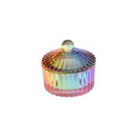 Liquid tartó üveg tetővel színes - Kerek