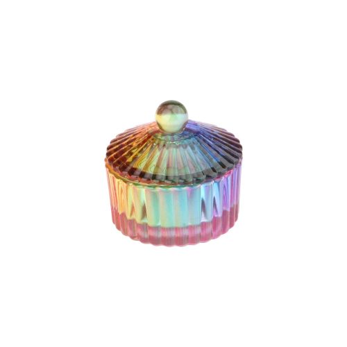 Liquid tartó üveg tetővel színes - Kerek