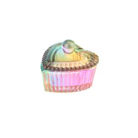 Liquid tartó üveg tetővel színes - Szivecske