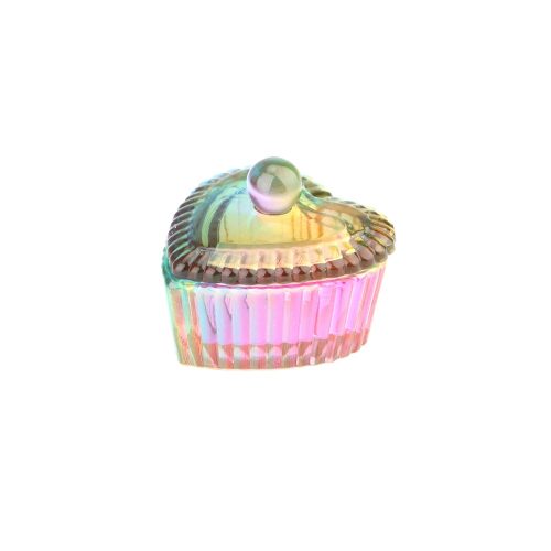 Liquid tartó üveg tetővel színes - Szivecske