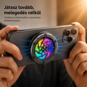 Mágneses telefonhűtő ventilátor RGB LED világítással